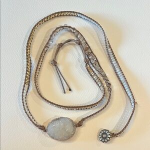 Elegant Crystal Pendant wrap bracelet